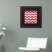 Trademark Fine Art 'Xmas Chevron 2' by Color Bakery Framed Graphic Art Canvas, Wood in Red/White | 11 H x 11 W x 0.5 D in | Wayfair