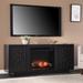Darby Home Co Naidu TV Stand for TVs up to 65" with Electric Fireplace Included Wood/Glass/Metal in Brown | 26 H x 60 W x 15.75 D in | Wayfair