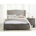 Gracie Oaks Cicero Bed In Rustic Latte Wood & /Upholstered/Linen in Brown/Gray | 58 H x 77 W x 92 D in | Wayfair 503E49120030485DABAE54A0EA1A666F