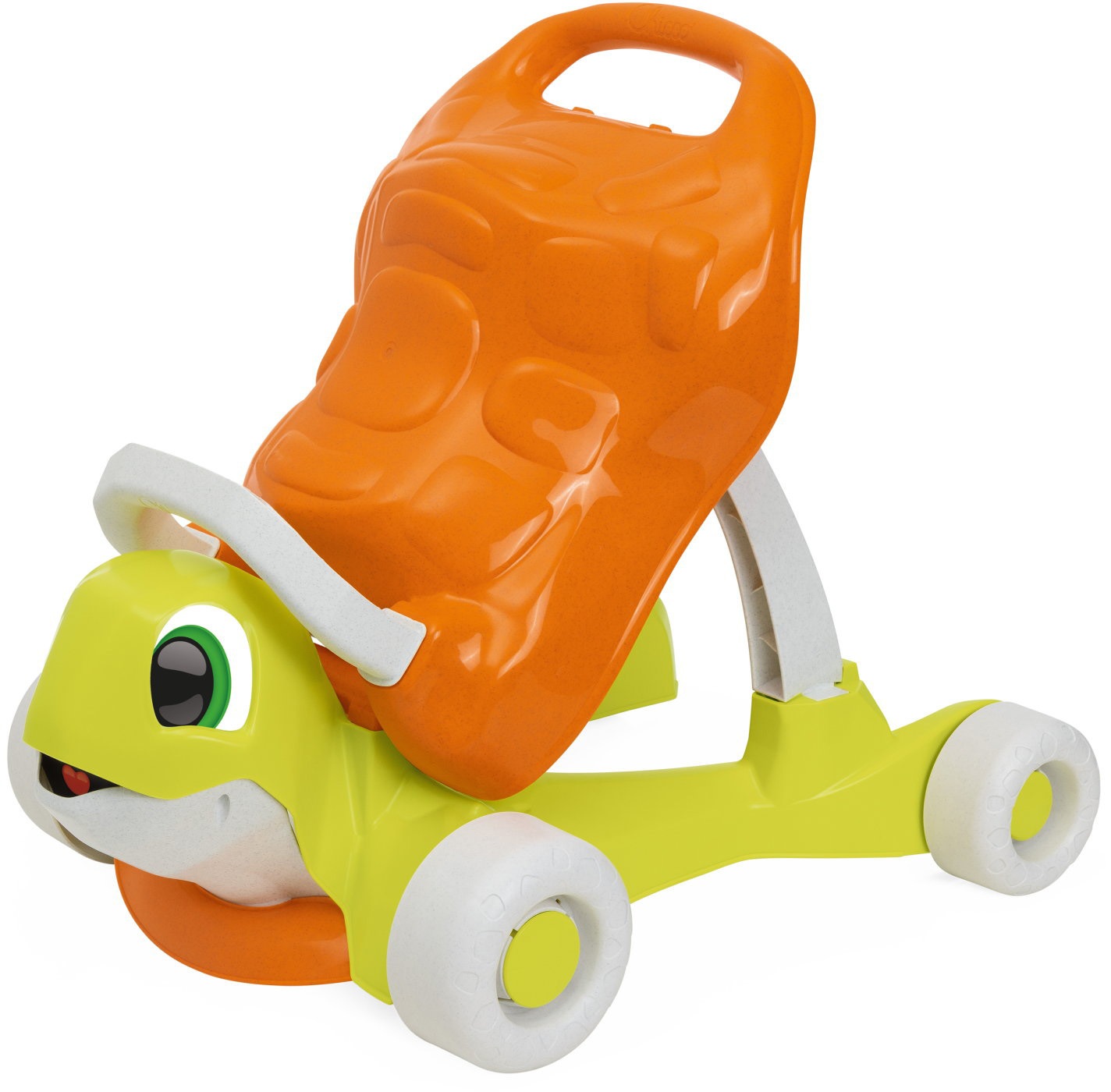 Lauflernhilfe CHICCO "Walk&Ride Turtle", bunt (orange, grün, weiß), Lauflernhilfen, KinderB:20cm H:39cm T:58cm, Kunststoff, teilweise aus recyceltem Material; Made in Europe, B:20cm H:39cm T:58cm Image