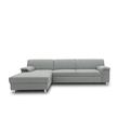 DOMO. Collection Junin Ecksofa, Sofa in L-Form, Couch Polsterecke, Moderne Eckcouch, Silber, 150 x 251 cm