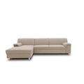 DOMO. Collection Junin Ecksofa, Sofa in L-Form mit Schlaffunktion, Couch Polsterecke, Moderne Eckcouch, beige, 150 x 251 cm