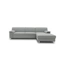 DOMO. Collection Junin Ecksofa, Sofa in L-Form, Couch Polsterecke, Moderne Eckcouch, Silber, 251 x 150 cm