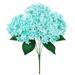 Set of 2 Tiffany Blue Artificial Star Hydrangea Flower Stem Bush Bouquet 18in - 18" L x 12" W x 12" DP