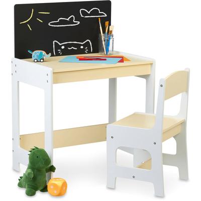 Kindersitzgruppe, Tisch & Stuhl, Kindertisch mit Tafel, zum Malen & Basteln, Kindersitzkombination,