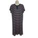 Madewell Dresses | Madewell Womens Blue And Orange Striped Henley Tee Dress Size Large | Color: Blue/Orange | Size: L