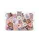 CORIOS Women's Evening Bag Colorful Floral Clutch Purses 3D Sequin Flower Handbag Elegant Crossbody Bag Banquet Bag Shoulder Bag for Wedding Banquet Prom Cocktail Party Gold