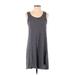 Paper Crane Casual Dress - Mini Scoop Neck Sleeveless: Gray Solid Dresses - Women's Size X-Small