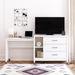 CosmoLiving by Cosmopolitan Westerleigh 3 Drawer 72.4" W Media Dresser Wood in White | 33.3 H x 72.4 W x 19.6 D in | Wayfair 9541013COMS