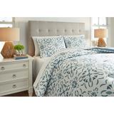 Signature Design by Ashley Microfiber Reversible 3 Piece Comforter Set Polyester/Polyfill/Microfiber in Blue/White | Wayfair Q371003Q
