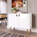 Manhattan Comfort 2 - Door Accent Cabinet Wood in White | 30.3 H x 32.8 W x 15.2 D in | Wayfair 307GFX1