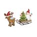 The Holiday Aisle® Christmas Droopy Hat Santa & Reindeer Sled Figurine Resin | 4.25 H x 7.25 W x 2.25 D in | Wayfair