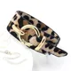 Kirykle-Bracelet en cuir léopard de luxe pour femme anneau punk bouton large personnalité