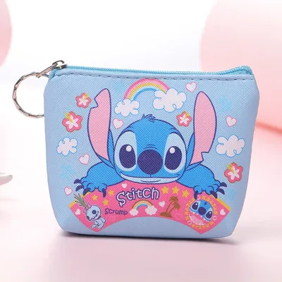 Disney Stitch Anime Coin Purse for Children Cartoon ToreMouse Cute PU Key Storage Bag Wallet
