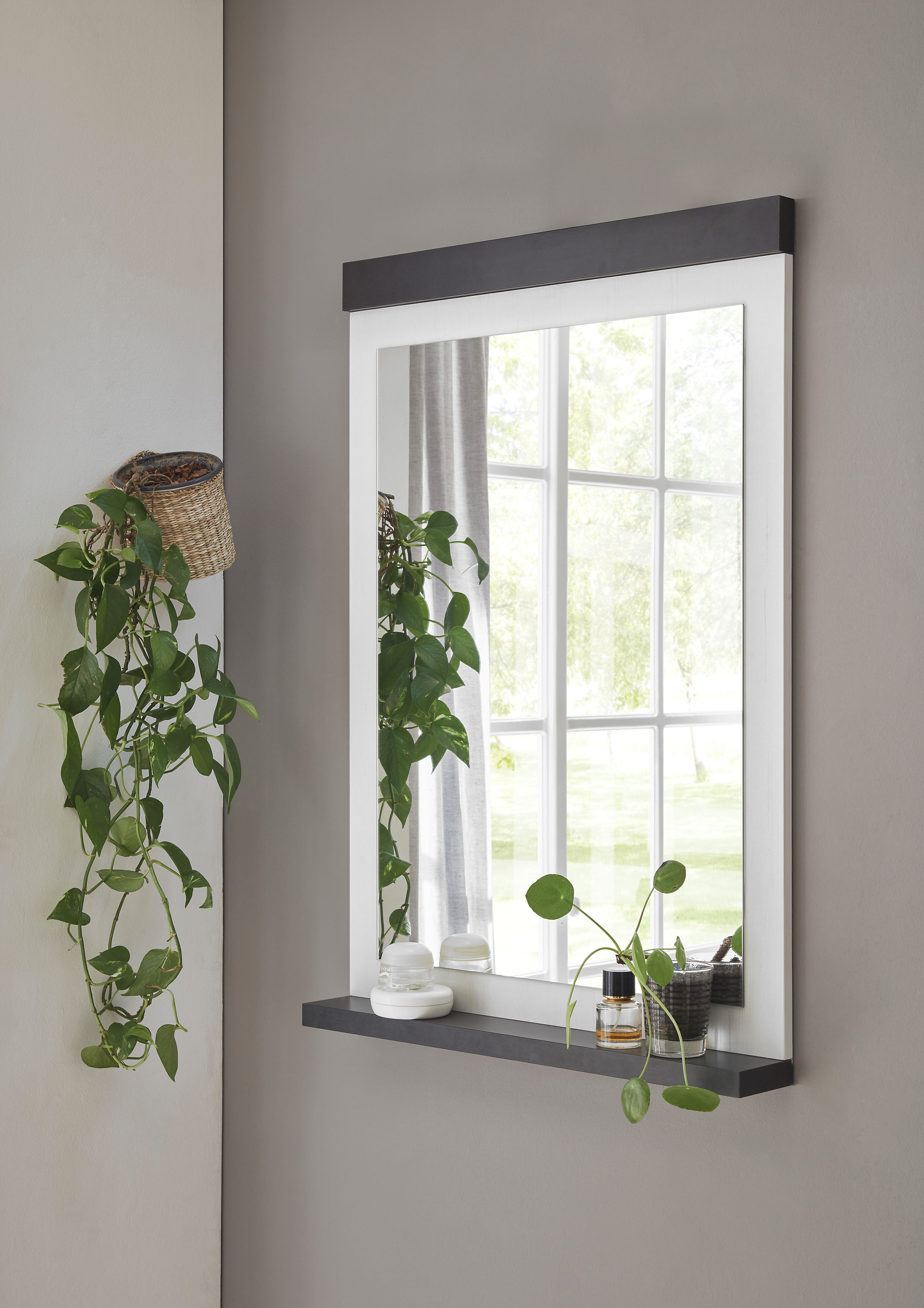 Wandspiegel HOME AFFAIRE "SHERWOOD", weiß (pinie weiß dekor), B:65cm H:95cm T:10cm, FSC-zertifizierter Holzwerkstoff, Spiegel, in modernem Holz Dekor, Höhe 95 cm Image