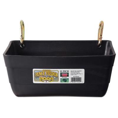 Little Giant FF11RED 4.5 Quart Heavy Duty Feed Trough Bucket Fence Feeder, Black - 1.1