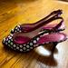 Kate Spade Shoes | Kate Spade Polka Dot Peep Toe Kitten Heels Sz 6 | Color: Black/Red | Size: 6