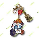 Disney Accessories | Disney Parks Coco Sugar Skull Keychain | Color: Gold/White | Size: Os