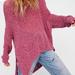 Free People Sweaters | Free People Open Knit Off The Shoulder Jagged Hem Drapey Sweater Oversized | Color: Pink/Purple | Size: M