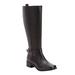 Women's The Donna Wide Calf Leather Boot by Comfortview in Black (Size 9 1/2 M)