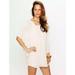 Free People Dresses | Free People Nude Cape Beaded Boho Sheer Dress $398 | Color: Cream | Size: M