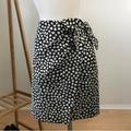 J. Crew Skirts | Jcrew Metallic Pebble Print Faux Wrap Skirt Size 10 8 | Color: Black/Gold | Size: 10