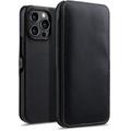 STILGUT Book Case Compatible with iPhone 14 Pro Max (6.7 Inch) Leather Case with Clip Closure, Flip Case, Mobile Phone Case, Leather Case - Black Nappa