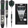 Unicorn Code Dart Set, 80% Tungsten, Black Titanium, Steel Tip, Green, 20g