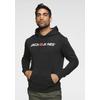 Kapuzensweatshirt JACK & JONES "Logo Hoodie Oldschool", Herren, Gr. XXL, schwarz, angeraute Sweatware, Obermaterial: 70% Baumwolle, 30% Polyester, bedruckt, casual, normal normal, Rundhals, Langarm Rippbündchen, Sweatshirts