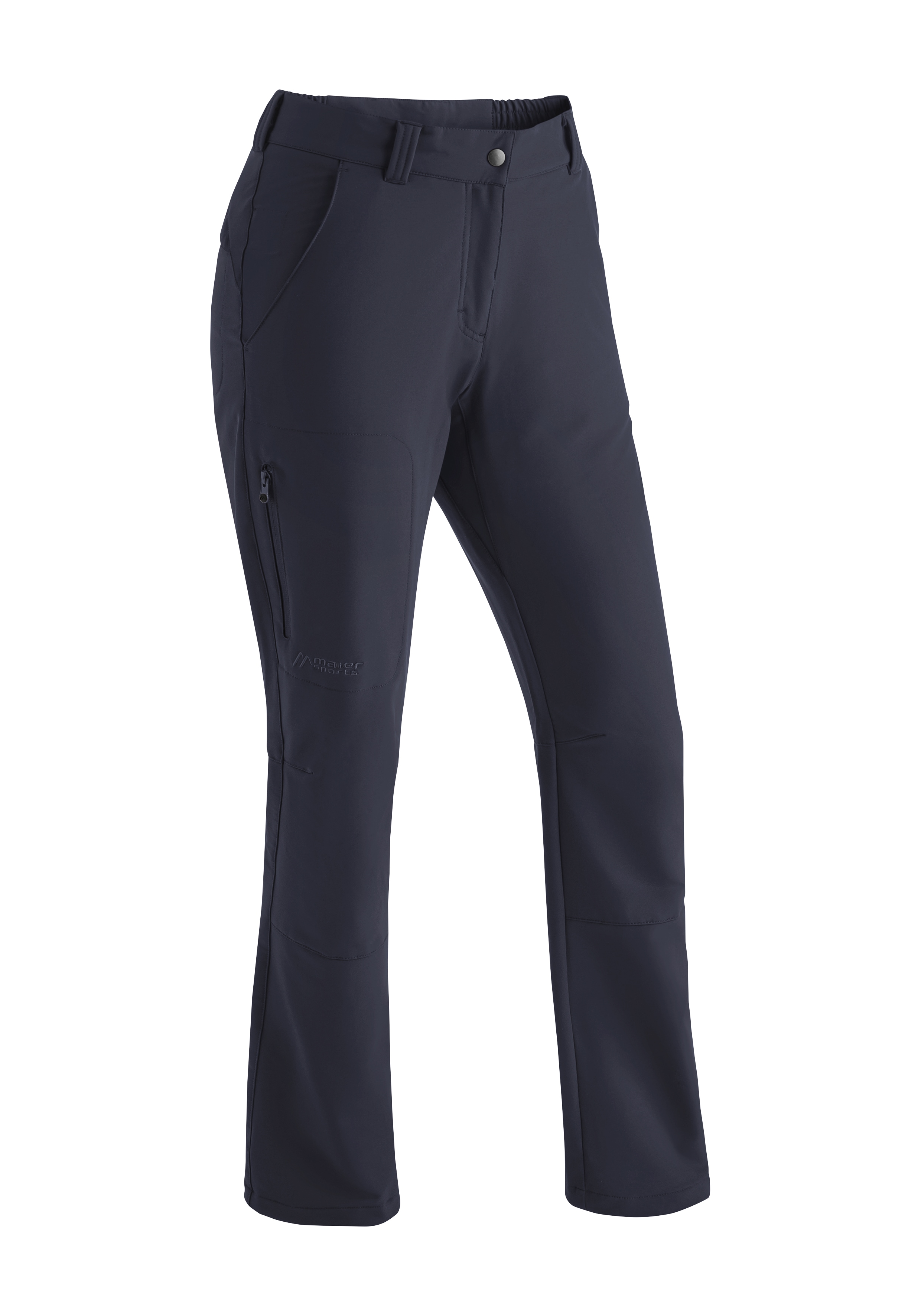 Funktionshose MAIER SPORTS "Helga", Damen, Gr. 44, Normalgrößen, blau (dunkelblau), 91% Polyester, 9% Elasthan, Hosen, warme Damen Outdoorhose, robuste Wanderhose, Regular Fit Image