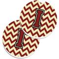 Frifoho Letter Y Chevron Maroon & Gold Set Of 2 Cup Holder Car Coasters, Large, Multicolor Ceramic in Yellow | Wayfair CJ1061-ICARC