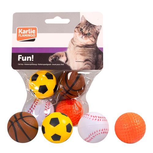 Karlie Katzenspielzeug Moosgummiball - 4 Stück (Ø 4 cm)