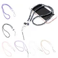 Long collier en perles pour accrocher un téléphone mobile lanière porte-clefs support