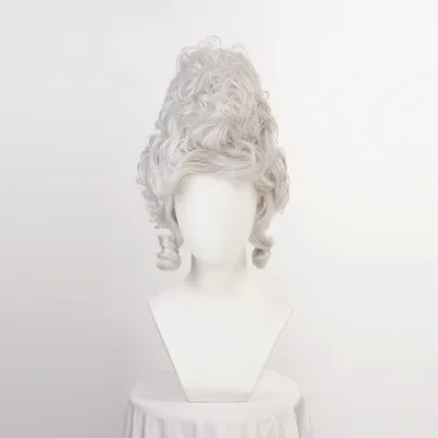 Perruque de princesse Marie Antoinette perruques grises argentées cheveux synthétiques bouclés