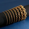 Bracelet O en acier inoxydable pour hommes et femmes bijoux punk multi-tailles document doré