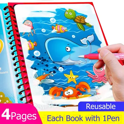Livre magique de dessin à l'eau pour enfants livre de coloriage réutilisable peinture dessin