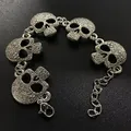 Bracelet tête de mort gothique 5 bracelets à maillons tête de mort bijoux rétro exagérés