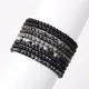 Bracelet perlé noir 4mm Mini lave Malachite Onyx pierre naturelle hommes Cool Goth Bracelet bijoux