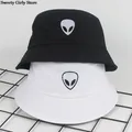 Chapeau extraterrestre noir et blanc pour hommes et femmes casquette unisexe hip hop panama