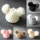 Bonnet en tricot à pompon en fourrure pour nouveau-né bonnet chaud pour enfants bonnet monochrome