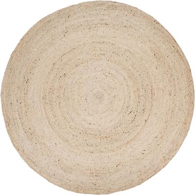 Teppich PACO HOME "Viborg 595", weiß (ivory), H:13mm Ø:160cm, Jute, Teppiche, Jute, Modern, Boho, Handgefertigter Natur-Teppich Image