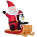 The Holiday Aisle® Santa Claus Christmas Inflatable Polyester in Black/Red/Yellow | 54 H x 60 W x 42 D in | Wayfair