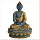 Erleuchteter Buddha Meditationsbuddha Messing blaugrau 33cm 4kg