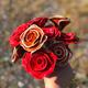 Rosen 10 Stück Keramikblüte 5x orange / 5x rote Rose