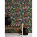 Bunte Tapete mit Blumen | Florale 60er und 70er Vliestapete für Esszimmer und Wohnzimmer | Retro Blumentapete im Grafik Design