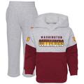 Toddler Heather Gray/Burgundy Washington Commanders Playmaker Hoodie and Pants Set