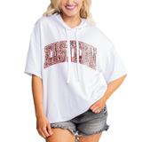 Women's Gameday Couture White Eastern Washington Eagles Flowy Lightweight Short Sleeve Hooded Top