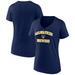 Women's Fanatics Branded Navy Milwaukee Brewers Heart and Soul V-Neck T-Shirt
