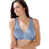 Plus Size Women's Meryl Cotton Front-Close Wireless Bra by Leading Lady in Heather Blue (Size 56 A/B)