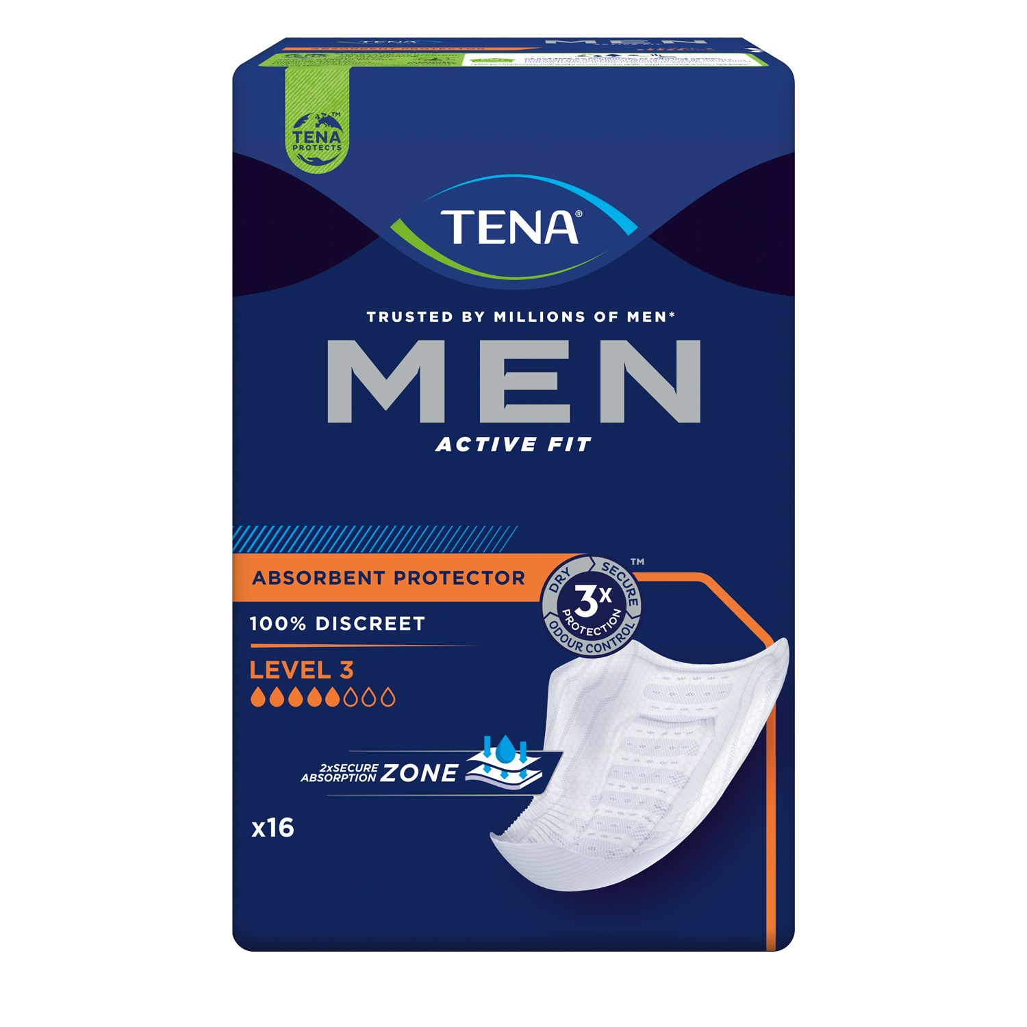 Tena MEN Active Fit Level 3 Inkontinenz Einlagen 16 St Image